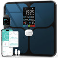 ABLEGRID Rechargeable Digital Bathroom Scale for Body Weight, Smart Scale Tracks 22 Metrics Including Body Fat, BMI, Muscle Mass, Heart Rate, Baby Mode, Large Color Display, 400 lbs