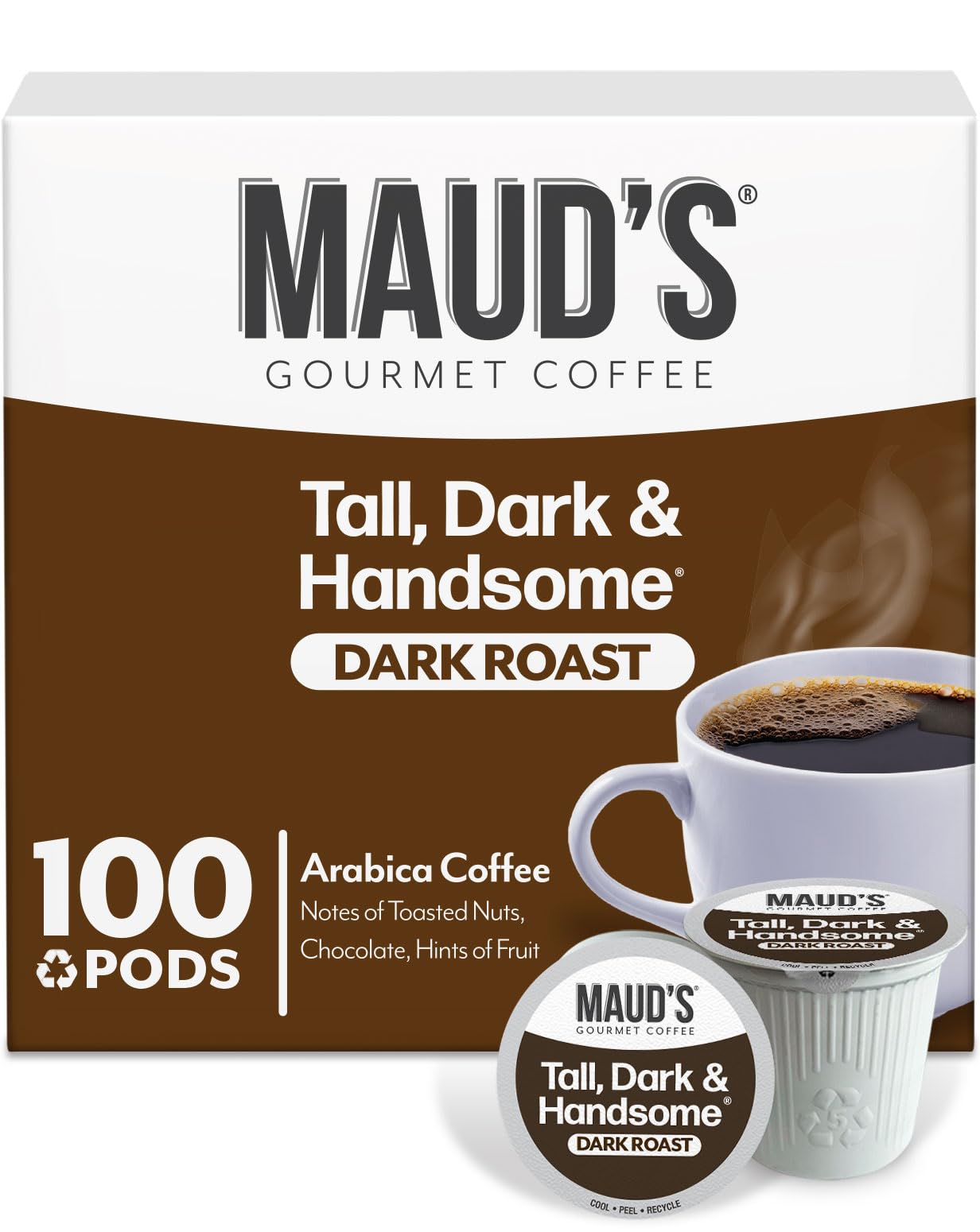 Maud's Dark Roast Coffee Pods, 100ct