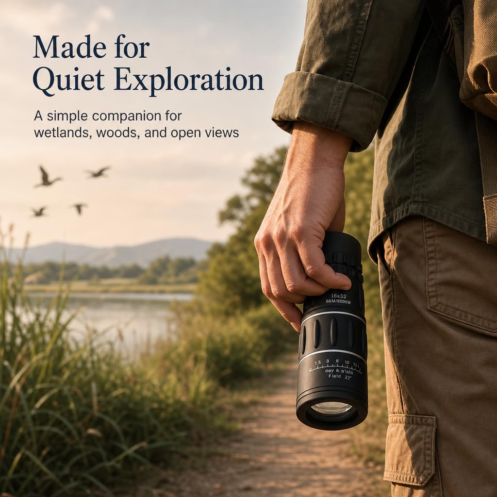 16X52 High Power Monocular Telescope, HD Clear View Portable for Adults, Outdoor Gear for Hiking Hunting, Birthday Gift for Men