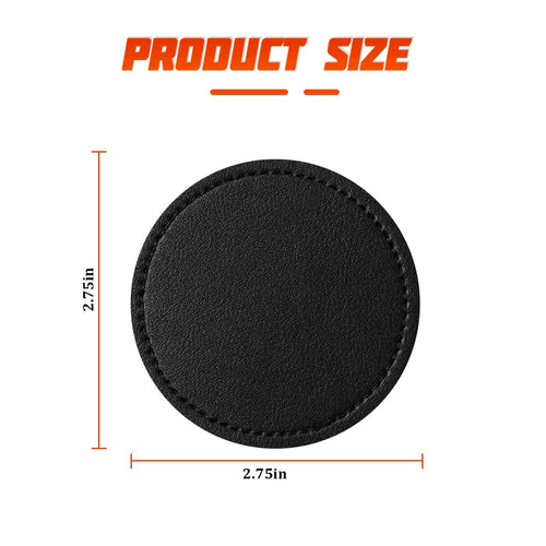 ANFTDCO 4PCS Car Cup Holder Coaster, Leather Insert Non-Slip Vehicle Water Bottle Holder Mat, Dustproof Automotive Interior Drink Protection Pad Ornament, Universal for Most Vehicles (Black)