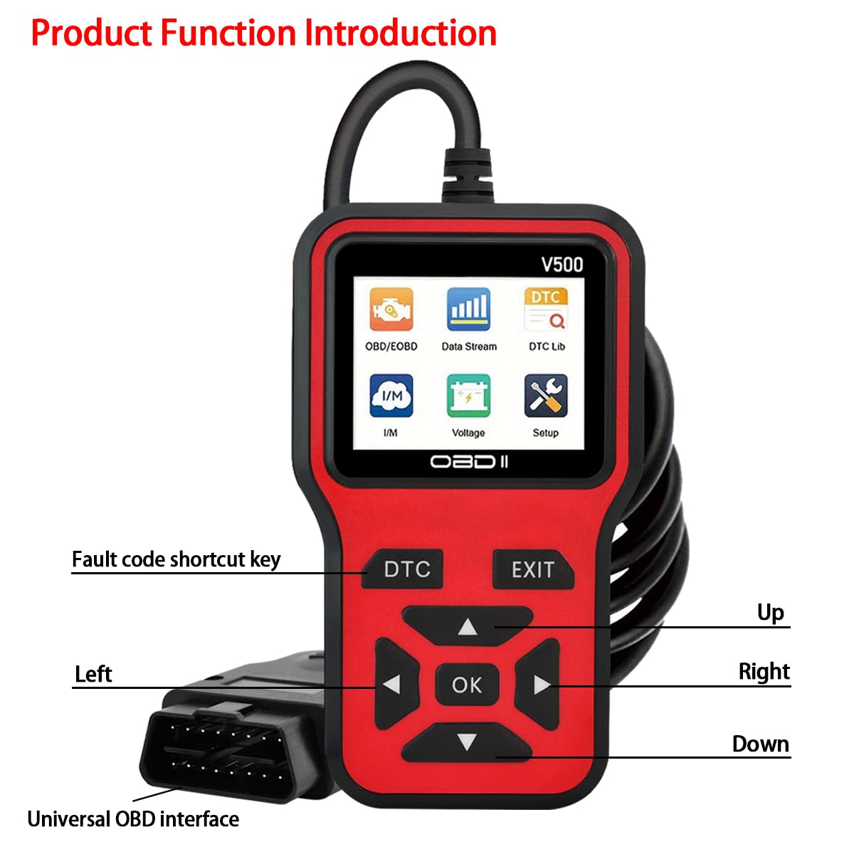 OBD2 Scanner Diagnostic Tool - Check Engine Light Code Scanner Tool with Reset, DTC, Data Stream, I/M Readiness, Car & Truck Scan Tool for All Vehicles Since 1996, escaner automotriz