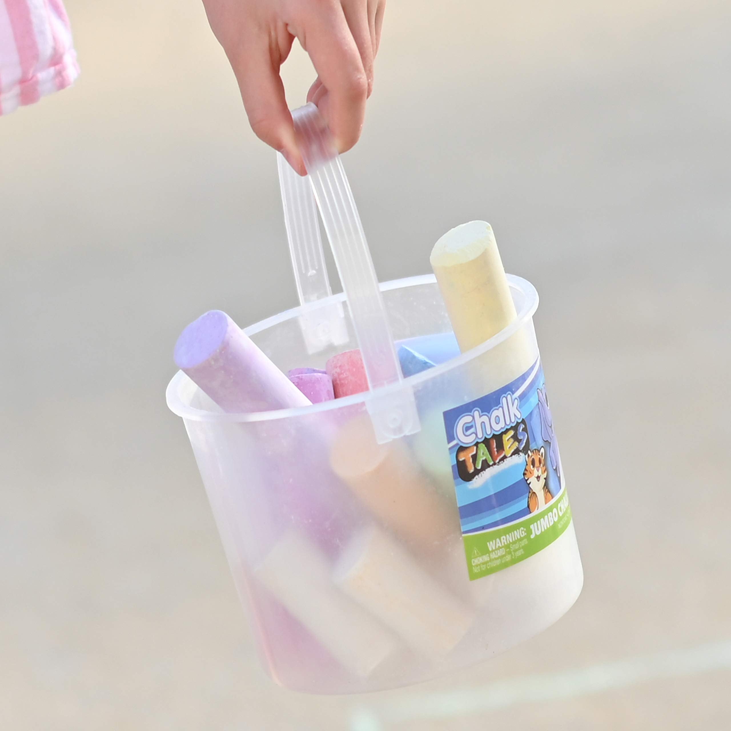 Sunny Days Entertainment Sidewalk Chalk Set for Kids with Storage, Washable, Jumbo Colored Chalk for Outdoor Play and Chalkboard Art - Ages 3+ (20 Pieces, Multicolor)