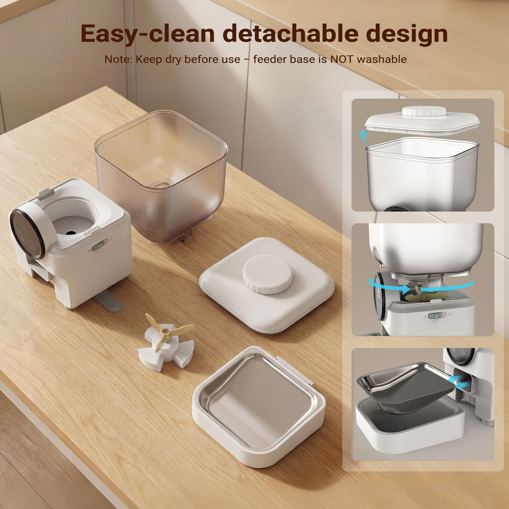 6.5L Automatic Cat Feeder, Smart Pet Food Dispenser for Cats & Dogs, WiFi Enabled, Freshness Preservation, Anti-Clogging Design & Dual Power Supply