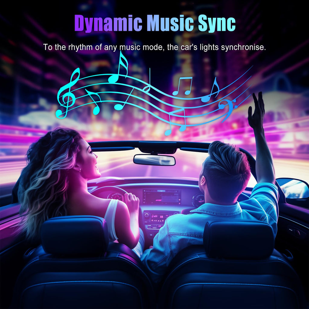 Car LED Lights Interior,RGB Interior Car Lights with App Control&Music Sync