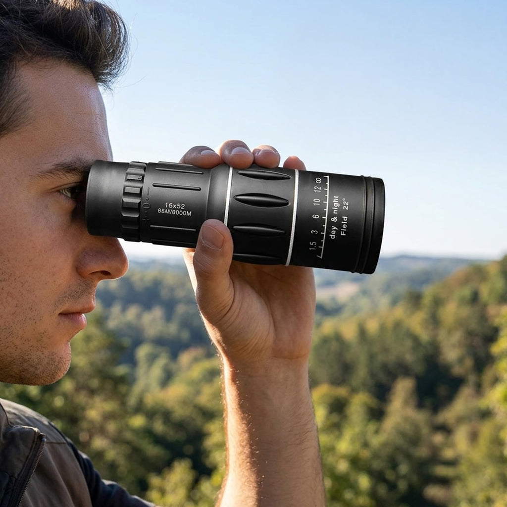 16X52 High Power Monocular Telescope, HD Clear View Portable for Adults, Outdoor Gear for Hiking Hunting, Birthday Gift for Men