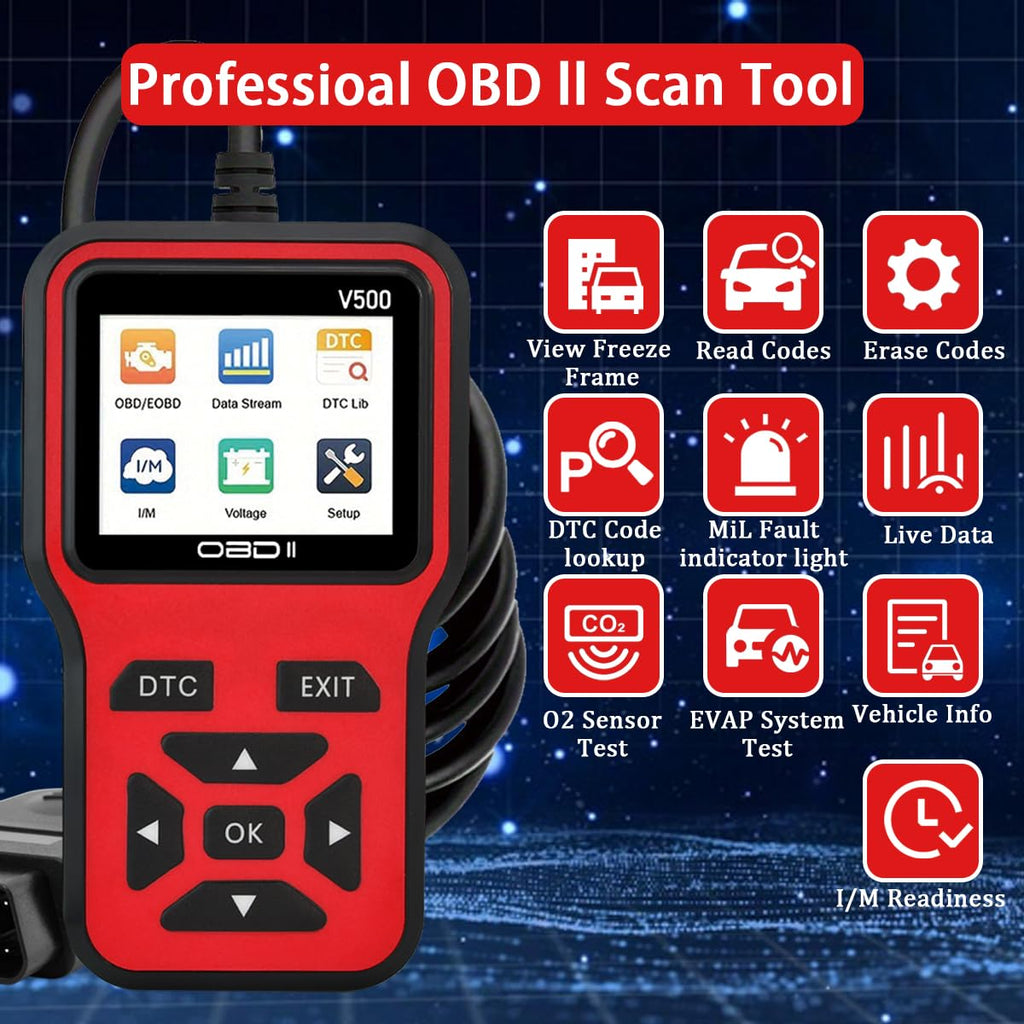 OBD2 Scanner Diagnostic Tool - Check Engine Light Code Scanner Tool with Reset, DTC, Data Stream, I/M Readiness, Car & Truck Scan Tool for All Vehicles Since 1996, escaner automotriz