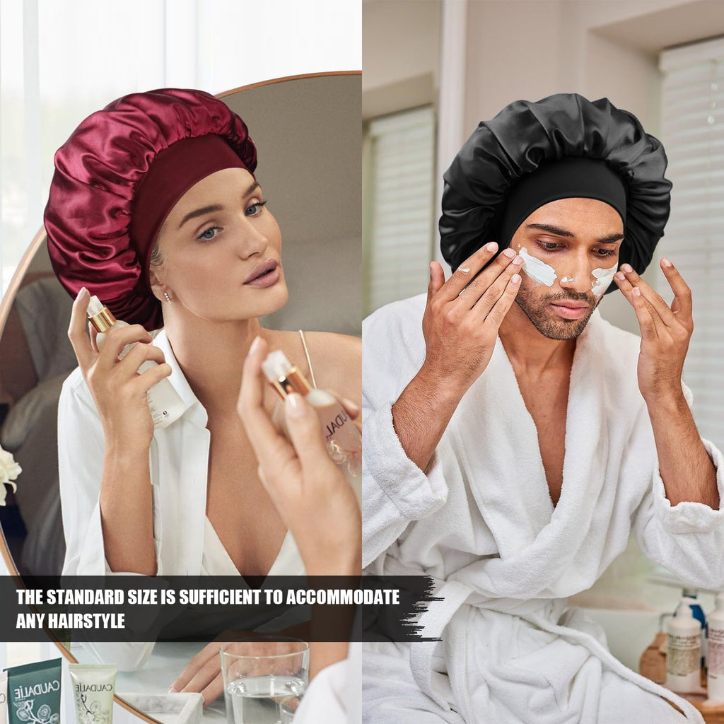 Doitory Satin Silk Bonnet for Hair, Double Layer Sleep Cap for Men & Women
