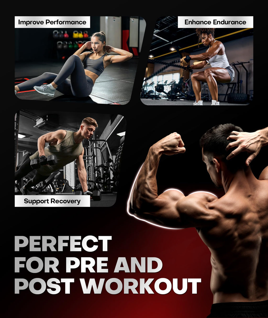 Instant Boost Creatine Monohydrate Gummies, Complex Formula with Real 5000mg Creatine, L-Taurine, B12, Mg & K, Pre-Workout Creatine for Women & Men to Support Energy, Muscle, Recovery, 0 Sugar, Vegan