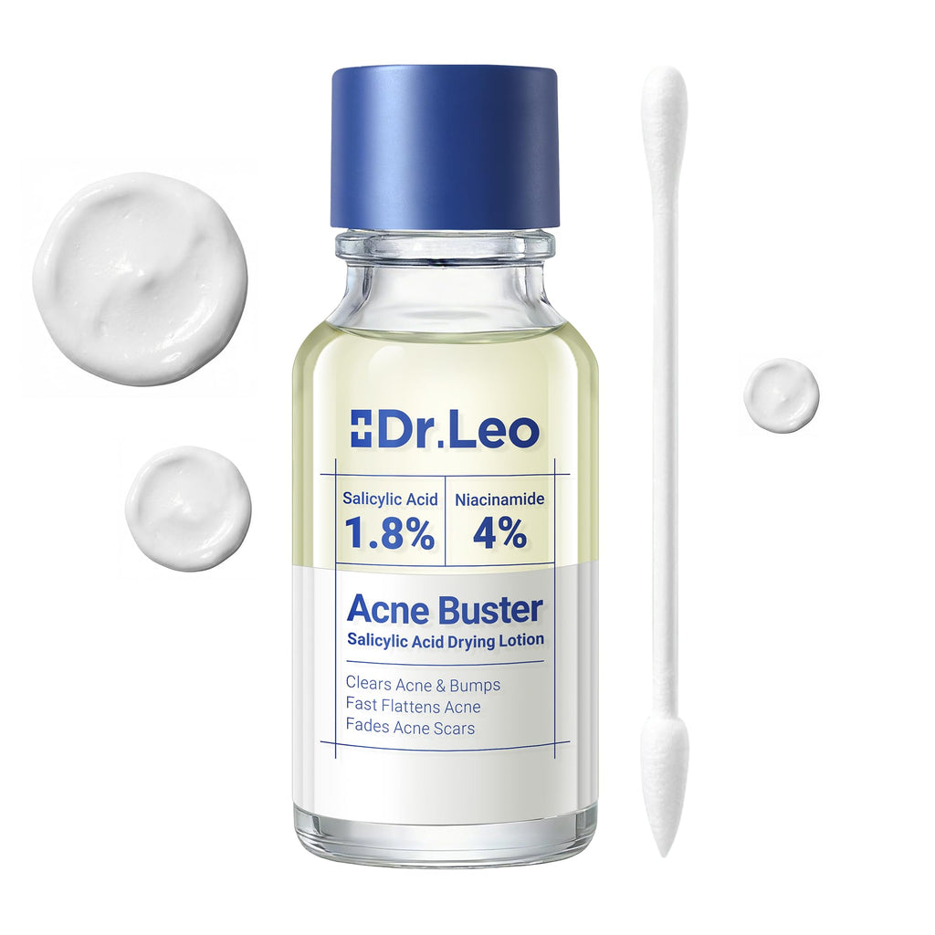 Dr.Leo 1.8% Salicylic Acid Acne Treatment, Drying Lotion Acne Spot Treatment for Acne-Prone Sensitive Skin | Niacinamide, Fast Pimple Relief, Fades Acne Marks, Overnight & Period Breakouts, 0.34 fl oz
