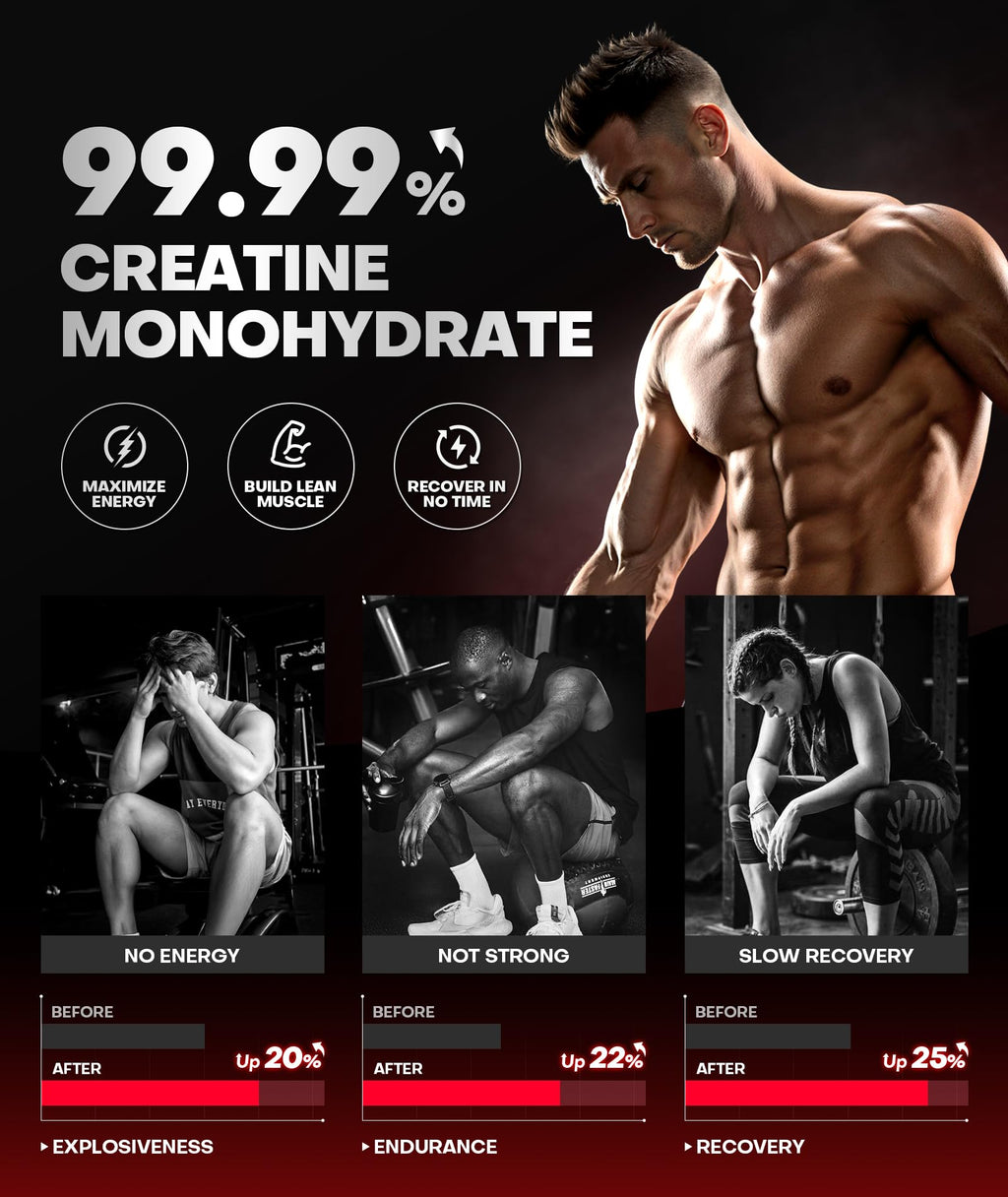 Instant Boost Creatine Monohydrate Gummies, Complex Formula with Real 5000mg Creatine, L-Taurine, B12, Mg & K, Pre-Workout Creatine for Women & Men to Support Energy, Muscle, Recovery, 0 Sugar, Vegan