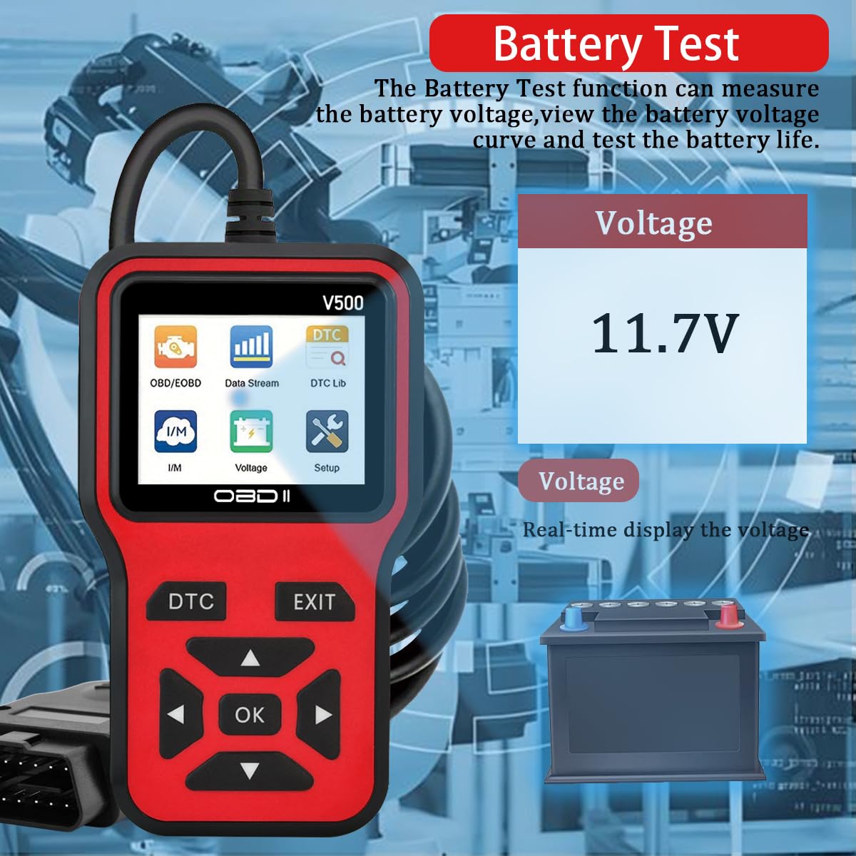 OBD2 Scanner Diagnostic Tool - Check Engine Light Code Scanner Tool with Reset, DTC, Data Stream, I/M Readiness, Car & Truck Scan Tool for All Vehicles Since 1996, escaner automotriz