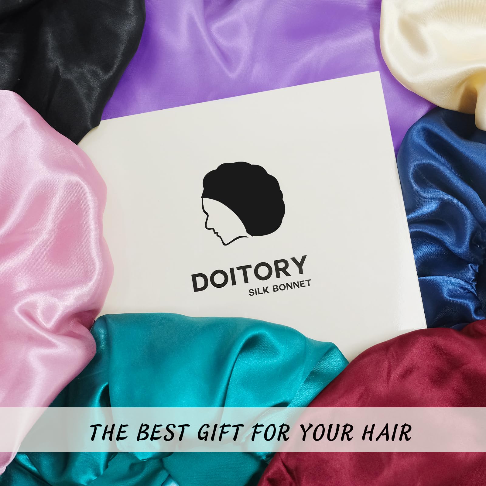 Doitory Satin Silk Bonnet for Hair, Double Layer Sleep Cap for Men & Women