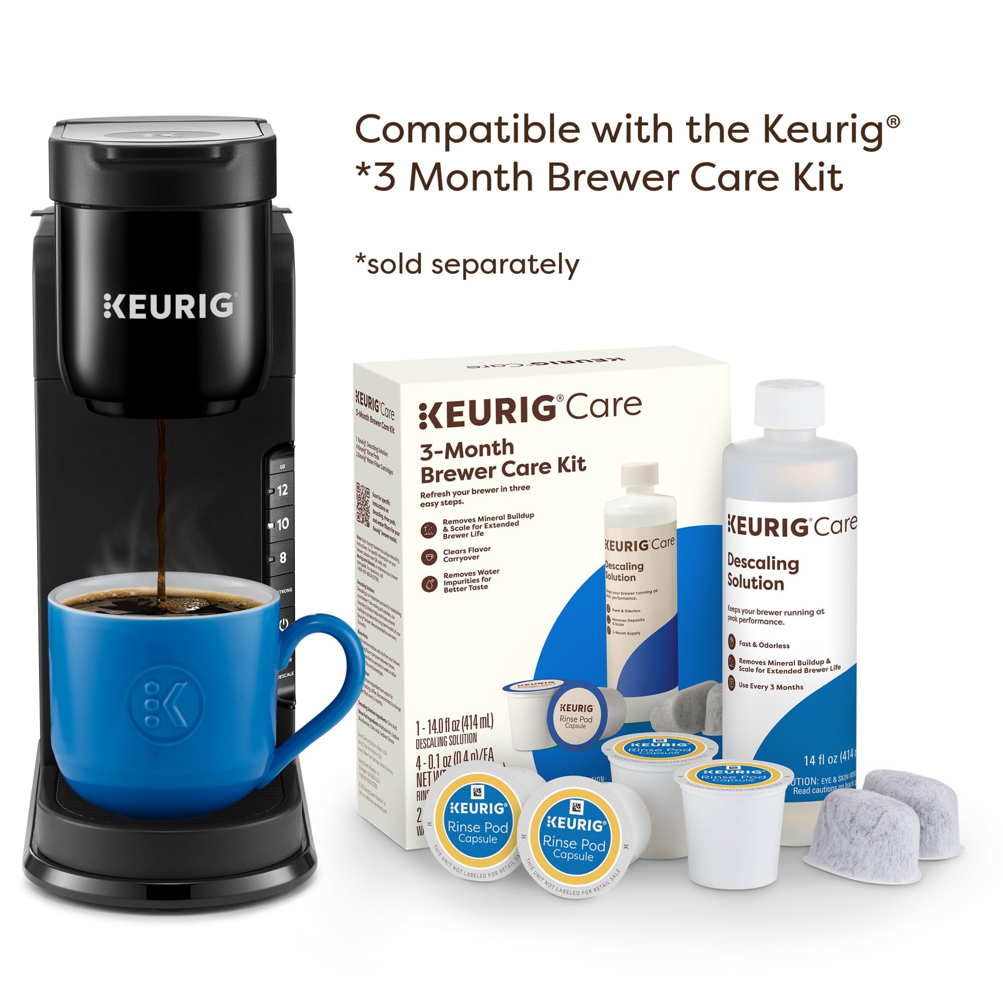 Keurig K-Express Single Serve K-Cup Pod Coffee Maker, 3 Brew Sizes, Strong Button Feature, 42oz Removable Reservoir, Black