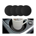 ANFTDCO 4PCS Car Cup Holder Coaster, Leather Insert Non-Slip Vehicle Water Bottle Holder Mat, Dustproof Automotive Interior Drink Protection Pad Ornament, Universal for Most Vehicles (Black)