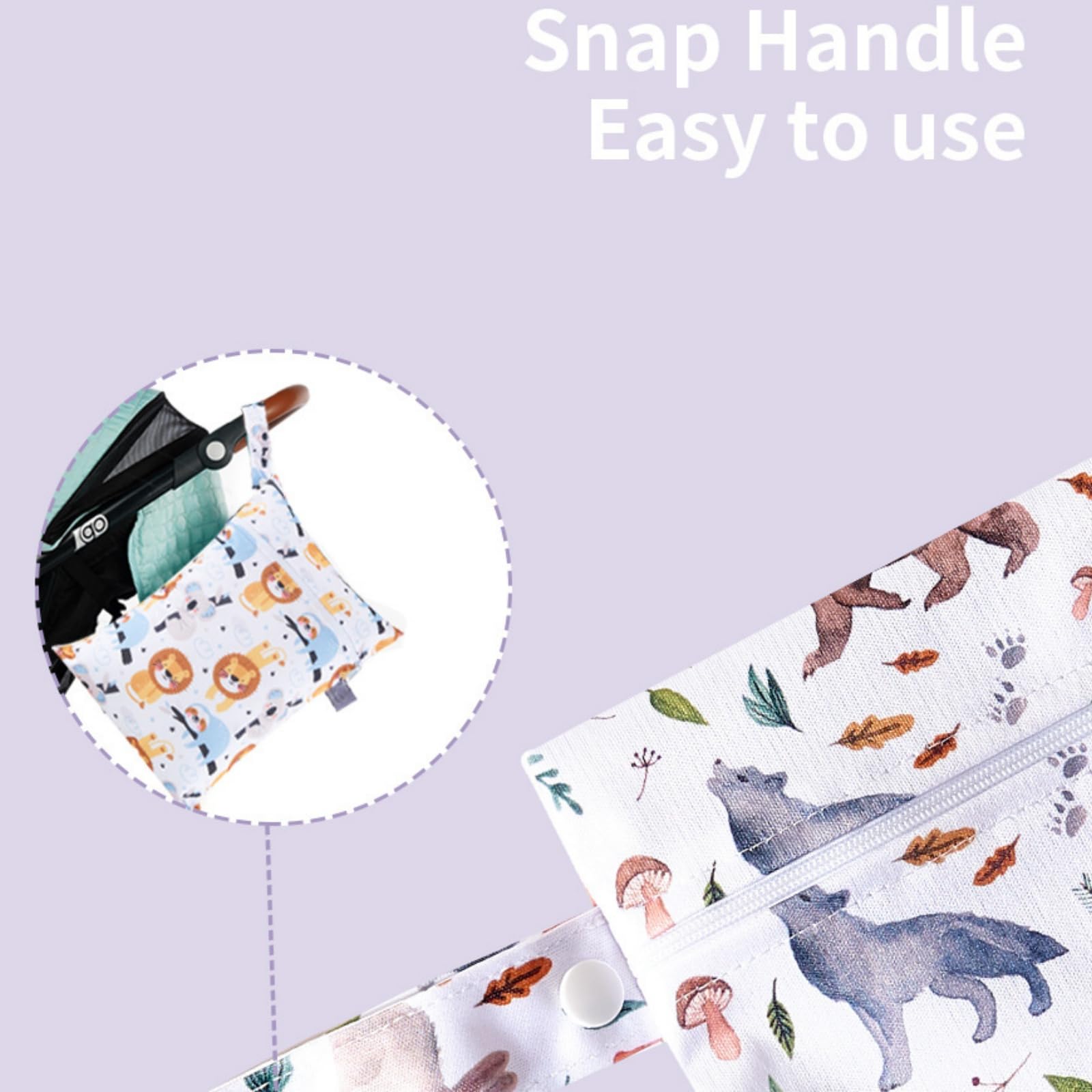 2 PCS Diaper Bag Organizer - 9.8x7in Portable Changing Pouch w/Zipper | Waterproof Design for Wipes, Creams, Diapers