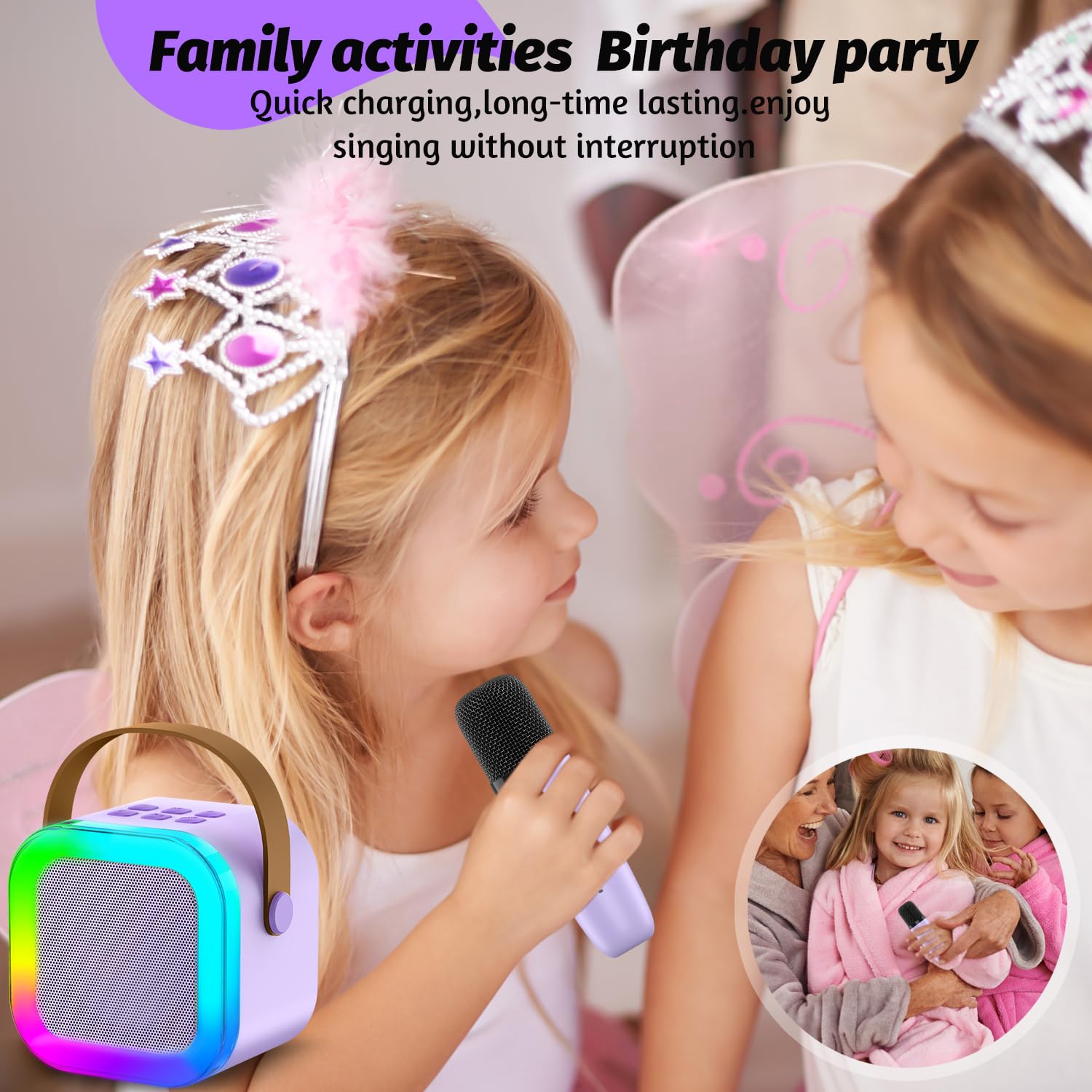 OUTUVAS Kids Karaoke Machine Toy, Ages 4-12, Christmas & Birthday Gift, Karaoke Toys for Boys & Girls