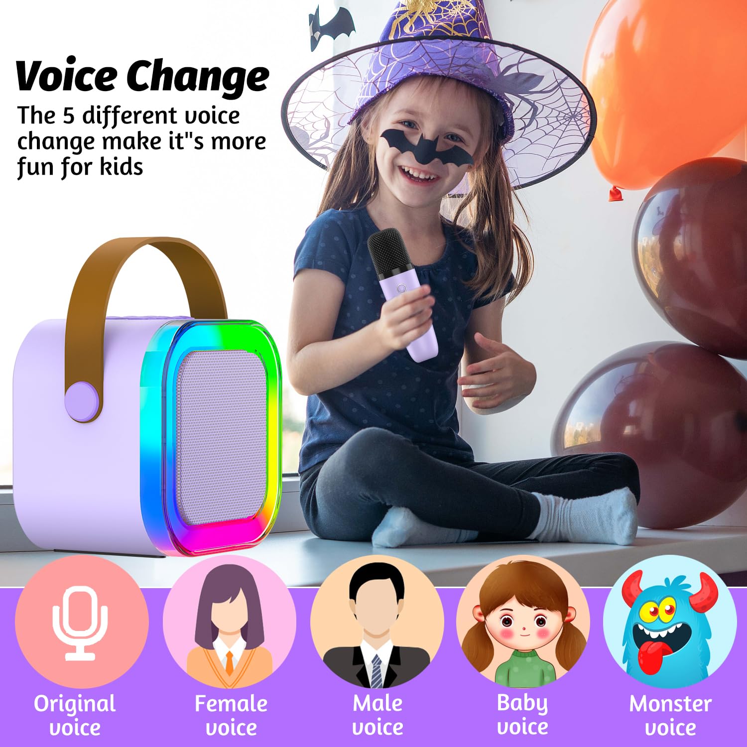 OUTUVAS Kids Karaoke Machine Toy, Ages 4-12, Christmas & Birthday Gift, Karaoke Toys for Boys & Girls