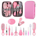 Baby Grooming Kit, Infant Safety Care Set with Hair Brush Comb Nail Clipper Nasal Aspirator,Baby Essentials Kit for Newborn Girls Boys (Pink Baby Grooming kit)