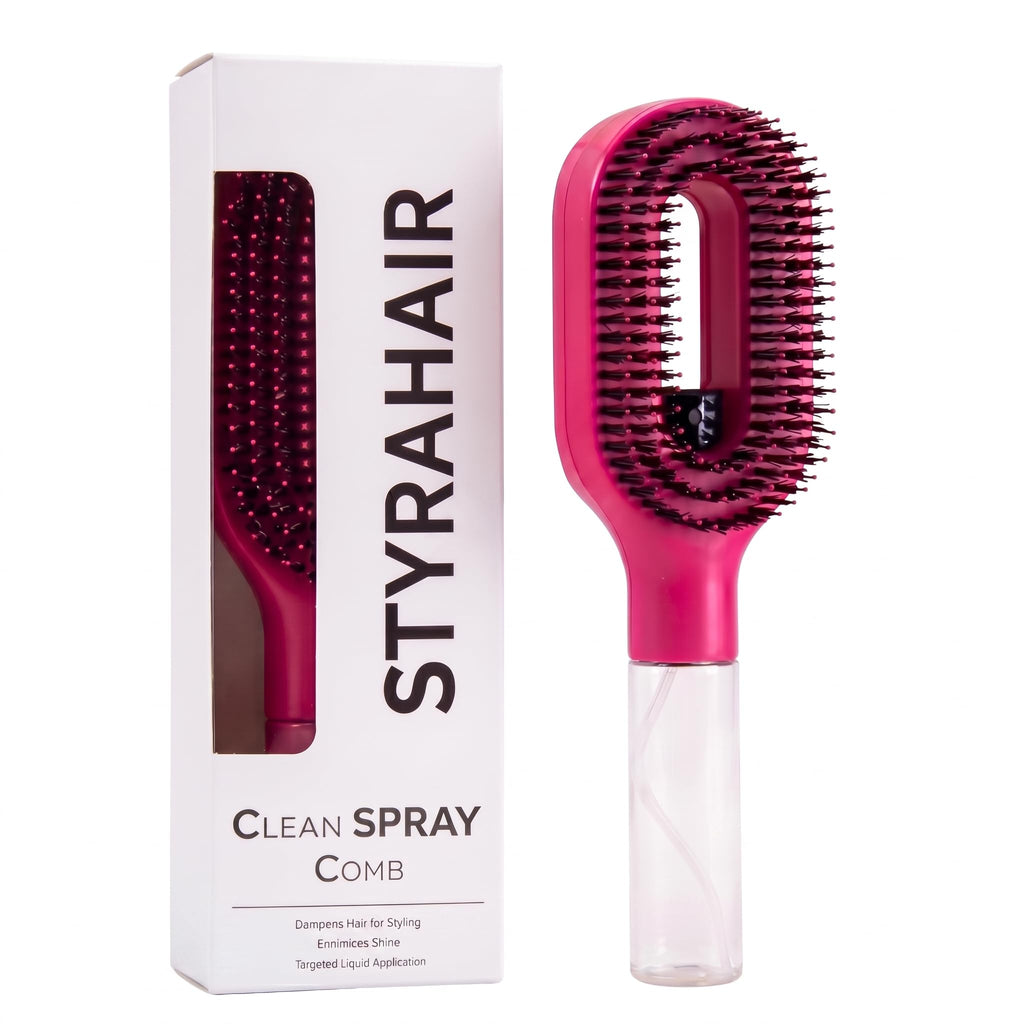 2 in 1 Hair Brush with Water Spray, Misting Brush for Mixed Hair, One-Touch Anti-Flyaway Spray Comb, Simplify Your Haircare, Spraying Hairbrush for Smoother Softer Beard Hair (AquaBrush Rose Pink)