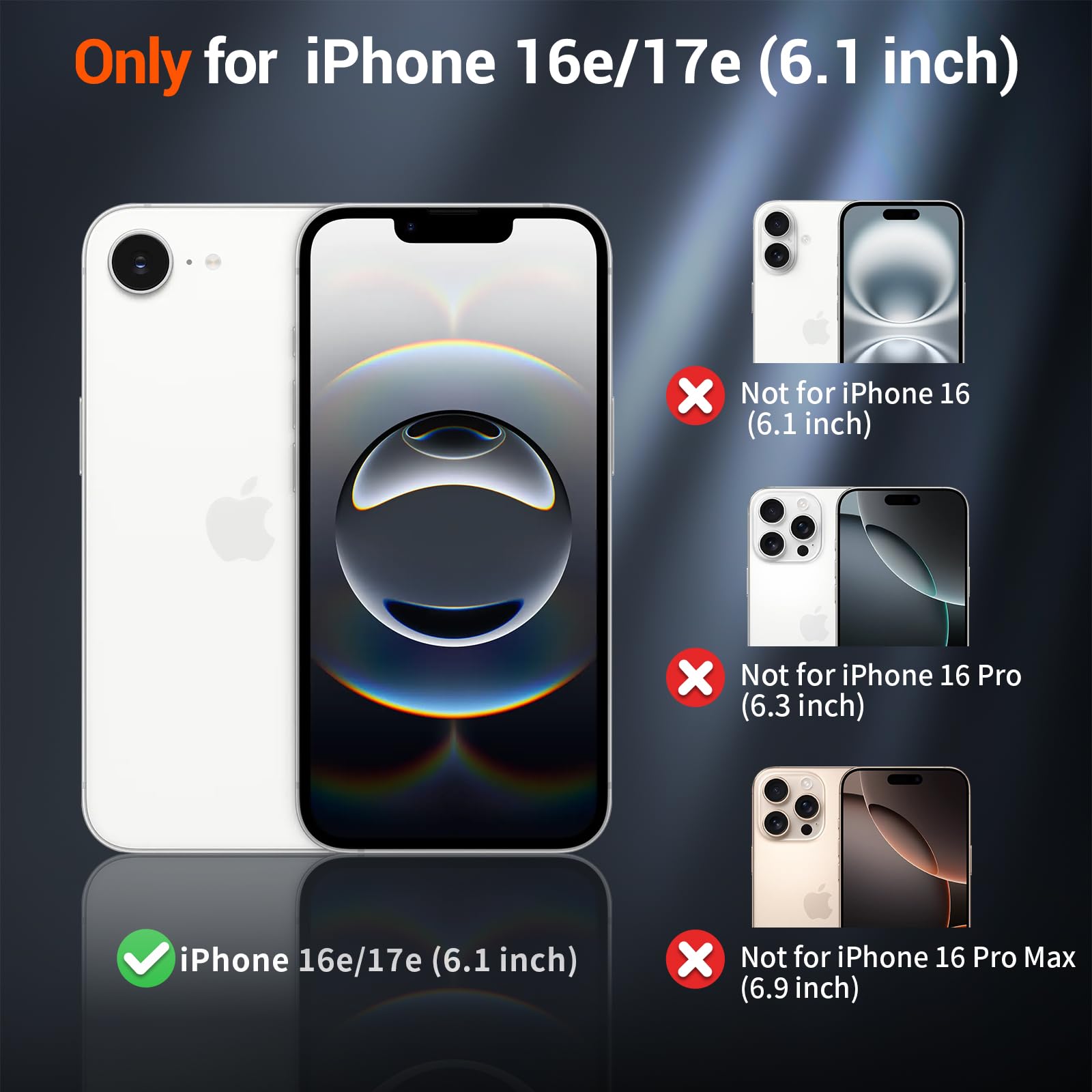 SUPFINE Magnetic for iPhone 17e Case/iPhone 16e Case Black