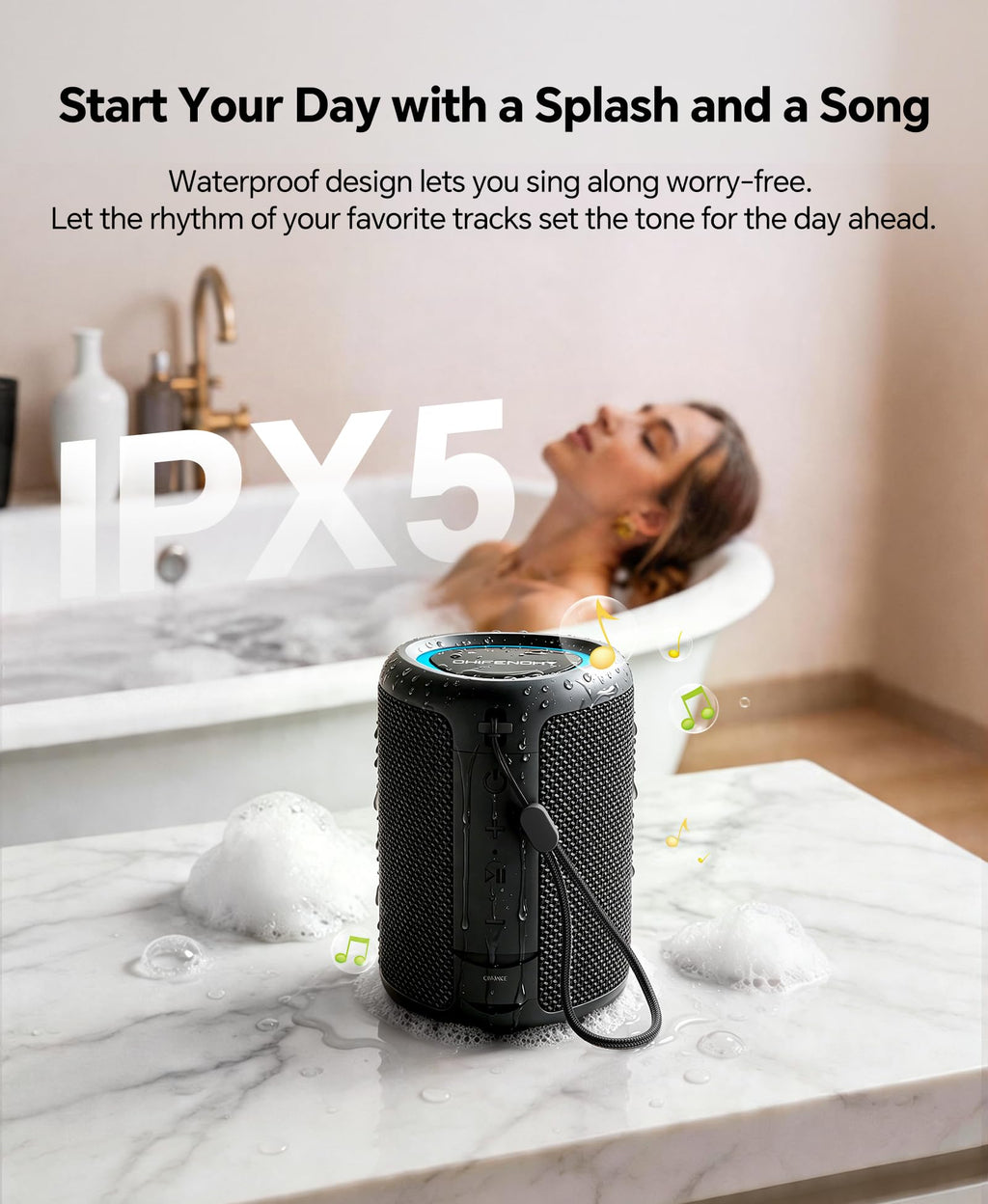 Portable Bluetooth Speaker Beach Essentials: IPX5 Waterproof for Outdoor/Powerful HD Sound/Dynamic Light/All Day Playtime/Wireless BT 5.3/TWS Pairing, Travel|Camping|Pool Accessorie, School Supplies