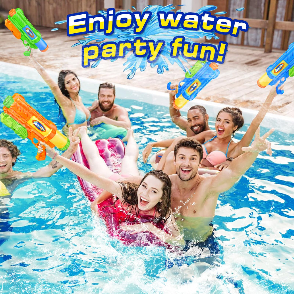 Super Water Gun for Kids Adults: 2 Pack Super Water Gun Soaker 1200cc Squirt Blasters with Impressive Range - Ideal Toys for Boys Girls Summer Outdoor Swimming Pool Water Toys Fun