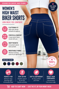 Women's High Waist Biker Shorts with Pockets | Perfect for Workout & Everyday Wear